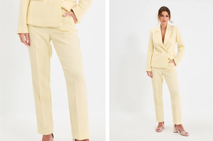 Zdjęcie Te spodnie z Sinsay za 49 zł to hit na Komunię i nie tylko! Kolor to hit sezonu, komplet z marynarką robi mega wrażenie #1