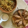 Domowy shish kebab z kuskusem z kalafiora