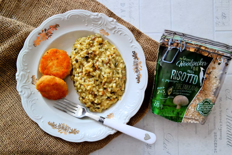 Kotlety pożarskie i niebiańskie risotto z pieczarkami