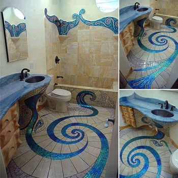 Oryginala i pomysłowa podłoga w łazience
