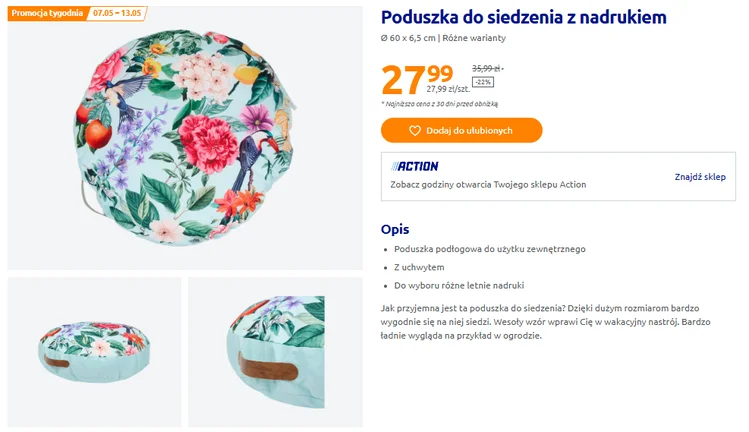 Zdjęcie Idealne na balkon zamiast krzeseł, a efekt jak z Instagrama! Duże poduchy na balkon w Action tylko za 28 zł #1