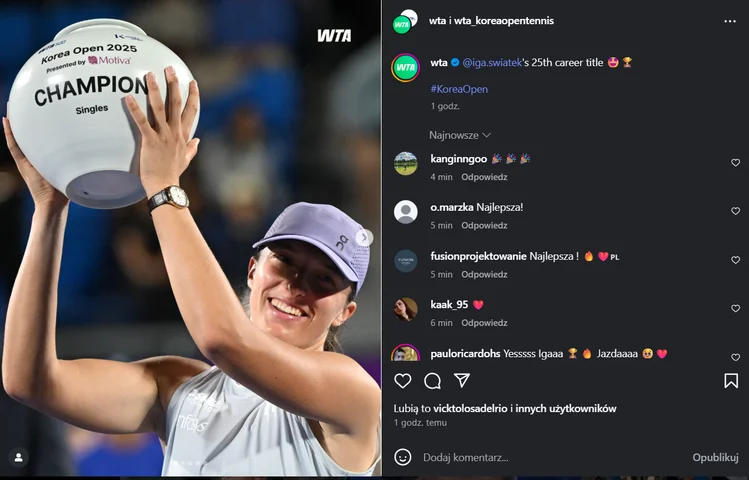 Zdjęcie Iga Świątek triumfuje w Seulu! Wielki powrót Polki w finale WTA! #1