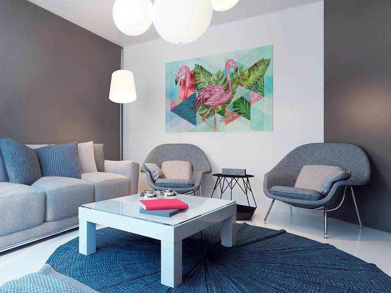FLAMIN-GO! - NOWOCZESNY OBRAZ NA PŁÓTNIE - 120X80 CM