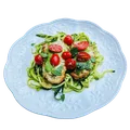 Kurczak margherita na spaghetti z cukini
