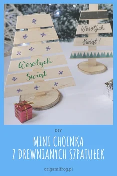 DIY Mini choinka z drewnianych szpatułek
