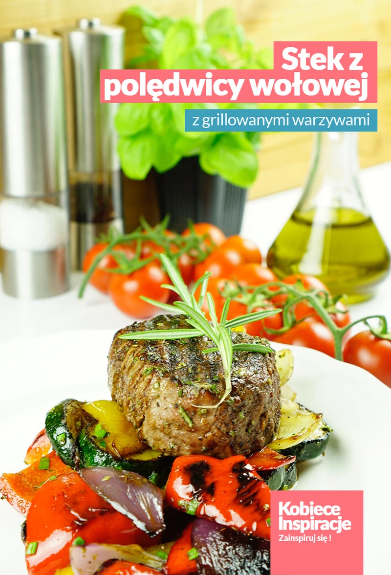 Stek z polędwicy wołowej z grillowanymi warzywami