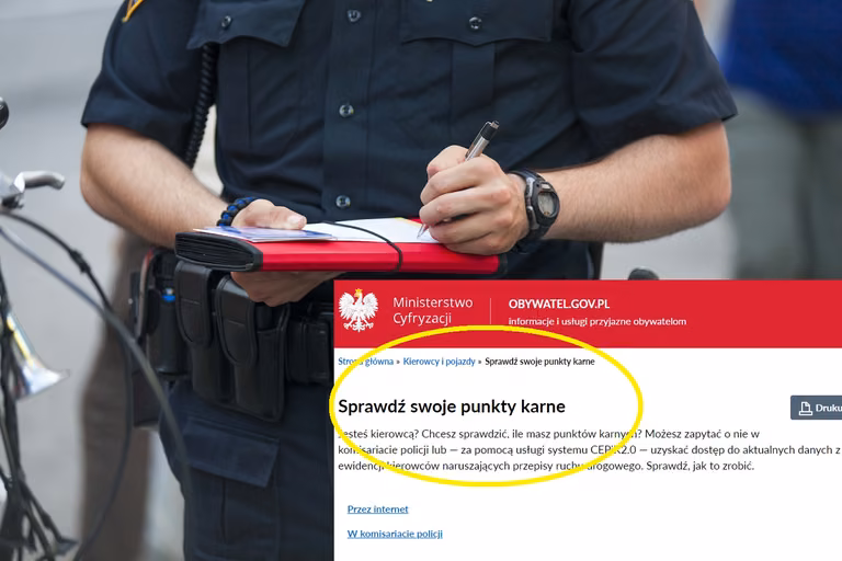 Sprawdź swoje punkty karne i przewinienia ONLINE!