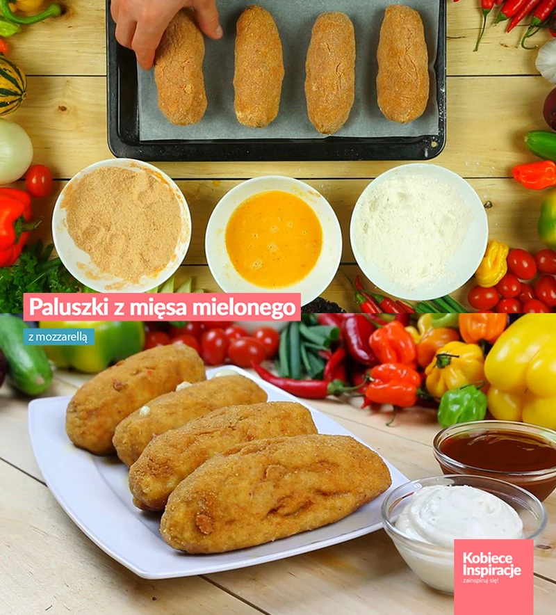 Paluszki z mięsa mielonego z mozzarellą - Z PIEKARNIKA