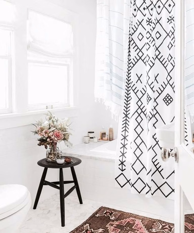 Boho zasłonka pod prysznic