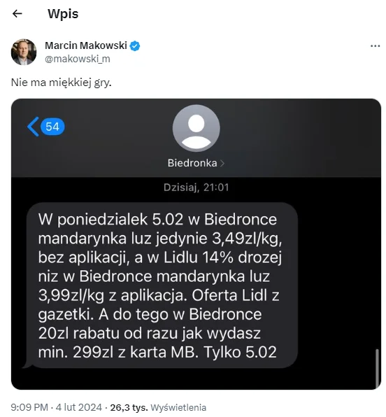 Zdjęcie Biedronka atakuje, Lidl odpowiada! Dziwne SMS-y do tysięcy Polaków! #1
