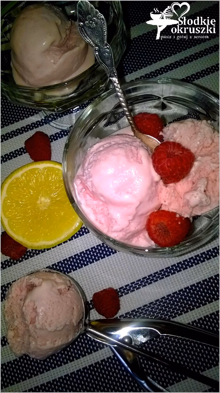 Domowe lody malinowe (bez maszynki)