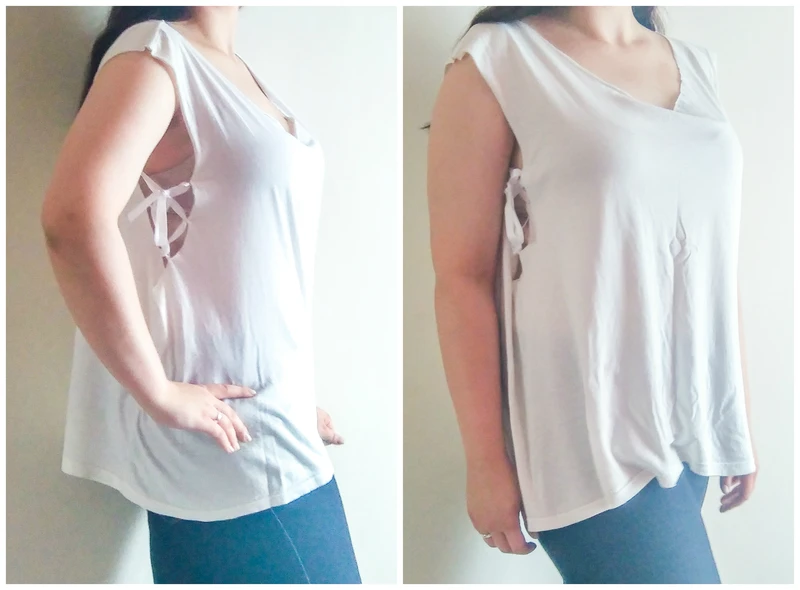 DIY: Sznurowana koszulka lace-up z t-shirtu!