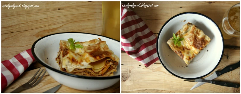 Lasagne z sosem pomidorowo - kaparowym