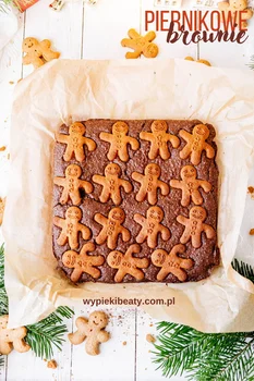 Piernikowe brownie z pierniczkami