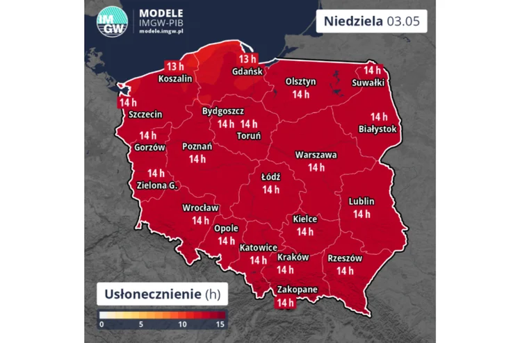 Zdjęcie Jaka pogoda na majówkę 2026? IMGW opublikowało prognozę -  mapy Polski zalały się czerwonym kolorem #4