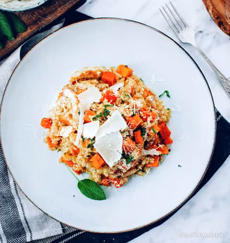 Risotto z dynią i kurczakiem