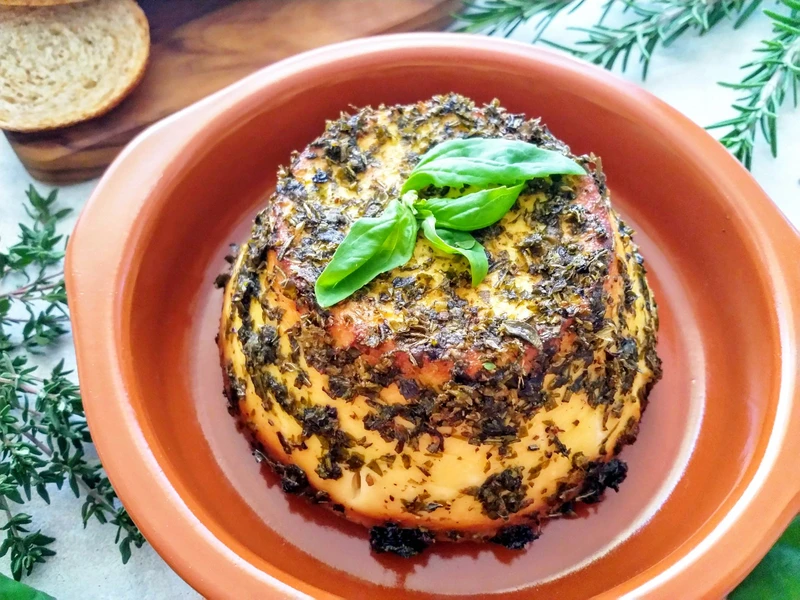 Pieczona ricotta z ziołami