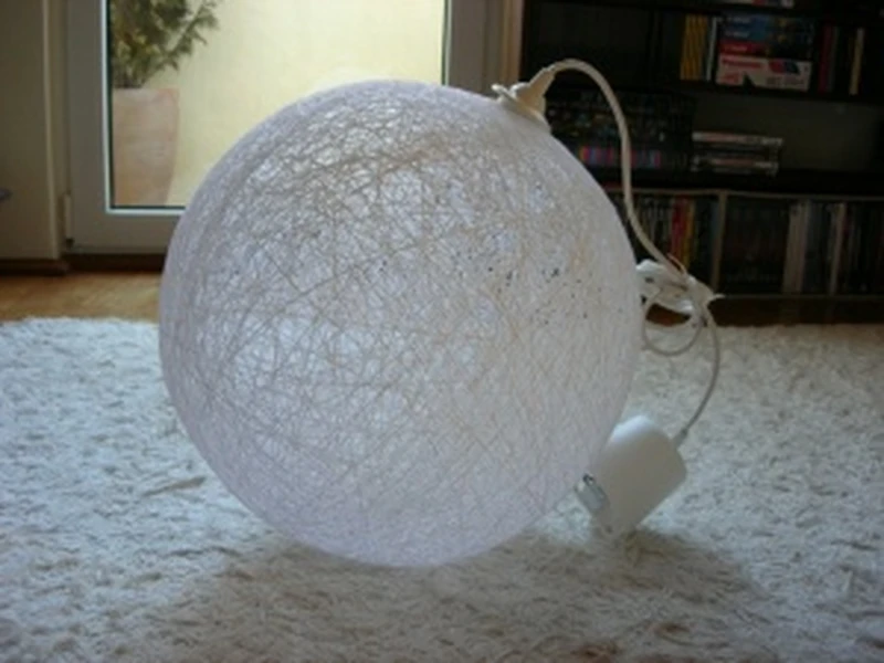 HANDMADE BIALO SNIEZNA KULA - LAMPA SREDNICA 60CM