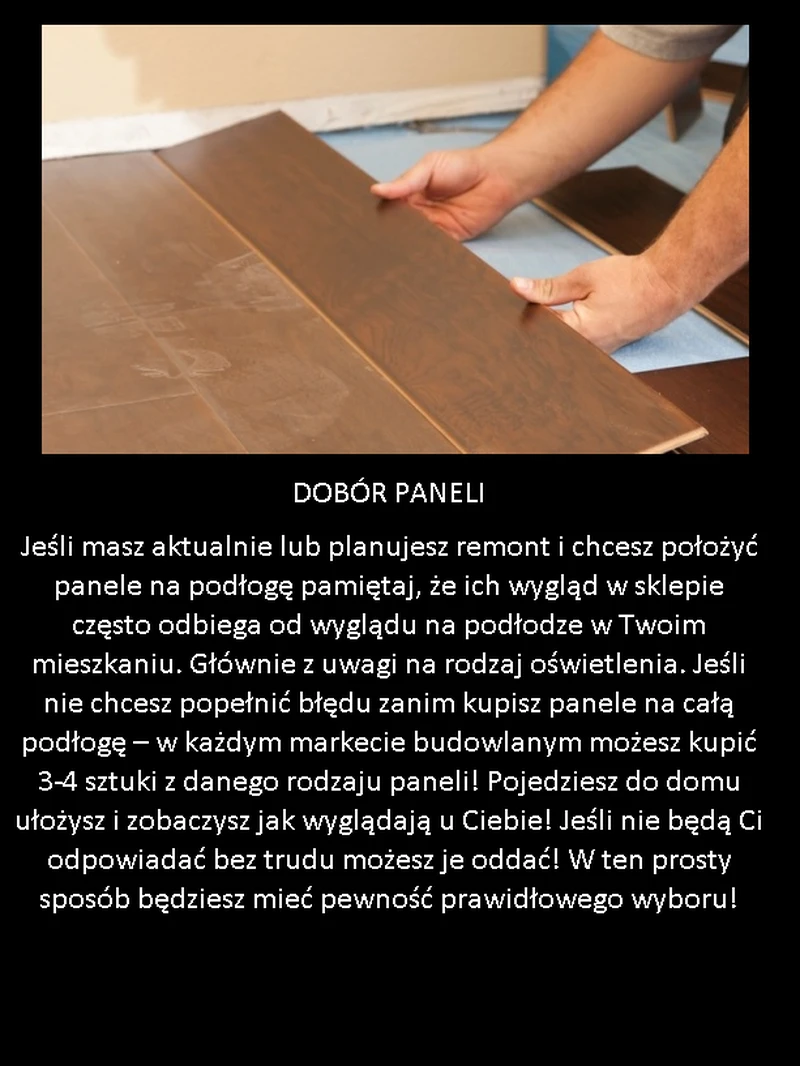 Praktyczny remontowy trik z doborem paneli