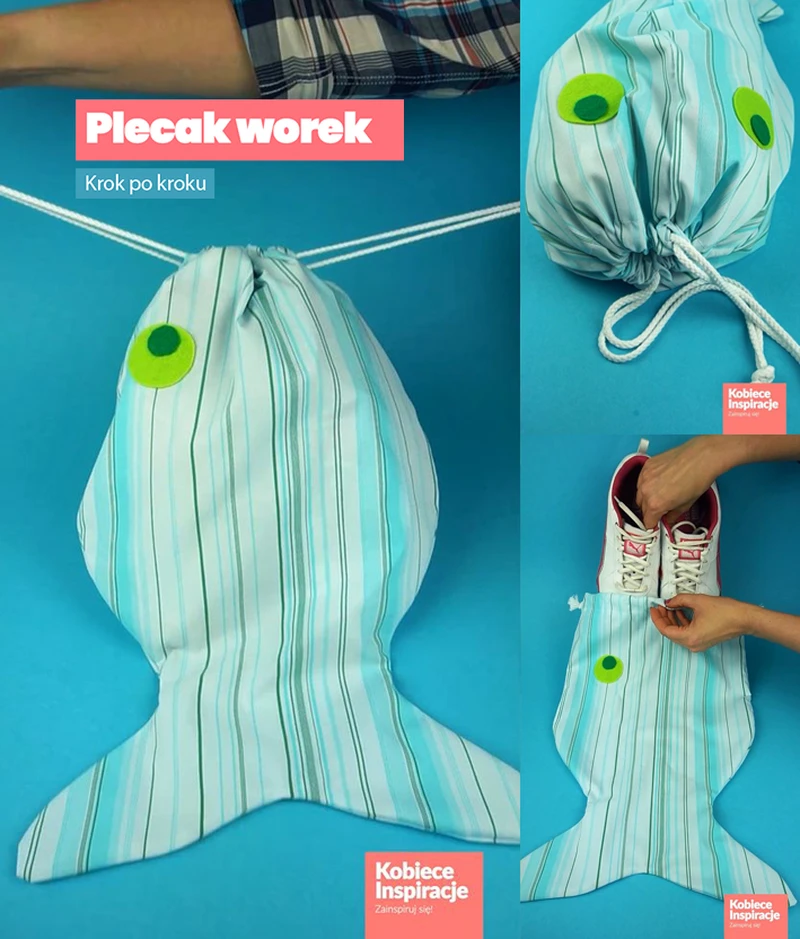 Plecak worek - krok po kroku - idealny na buty