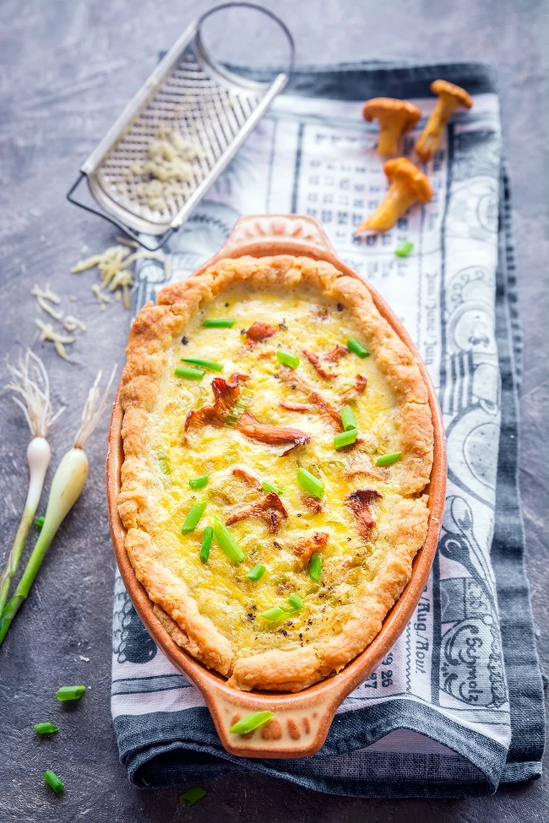 Quiche lorraine z kurkami