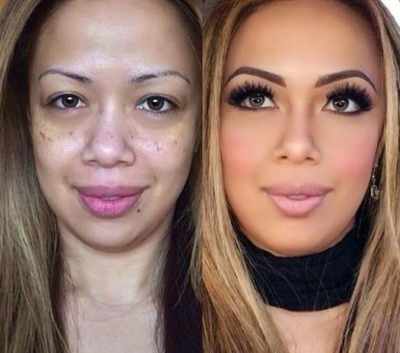 Przed i po makijażu