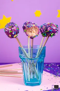 Starry night cake pops - gwiezdne ciasteczkowe lizaki