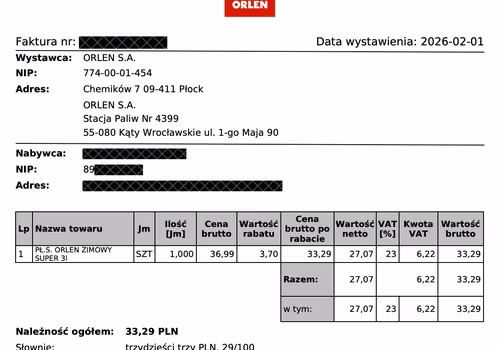 Zakup bez wizyty na stacji i brak faktury w KSeF – kolejny praktyczny problem