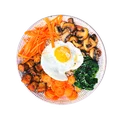Wegetariański bibimbap z tofu