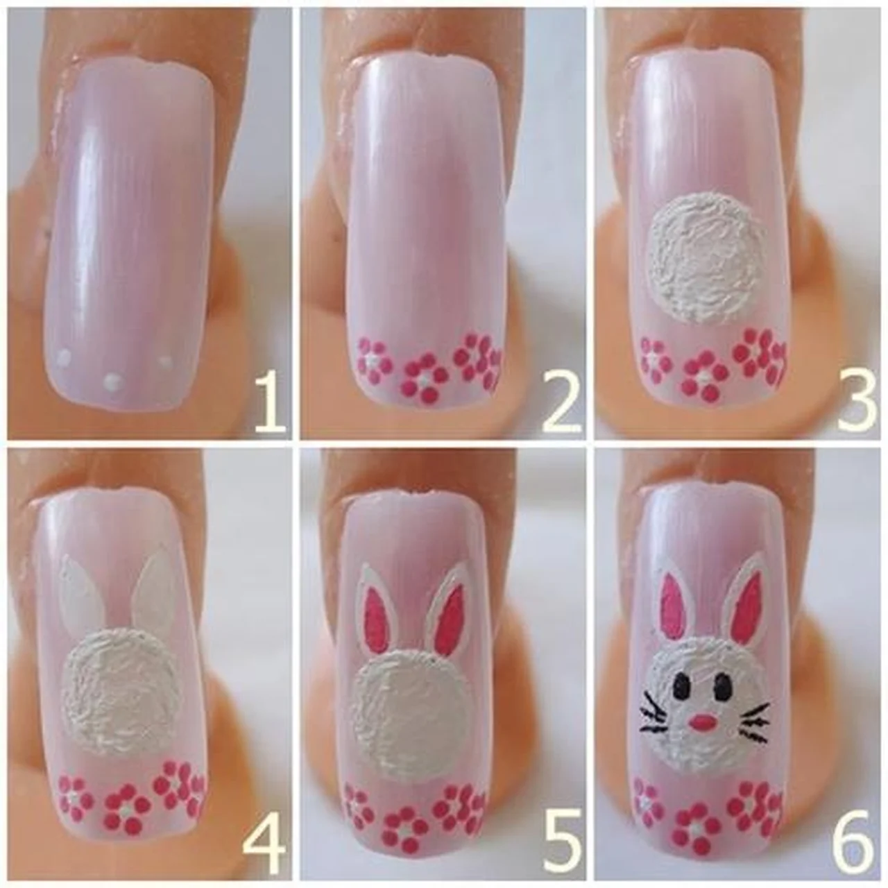 Wiosenny manicure - króliczek
