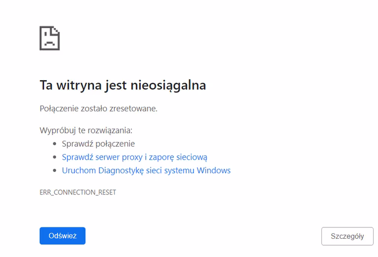 Strona Putina nie działa