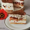 Torcik tiramisu z malinami
