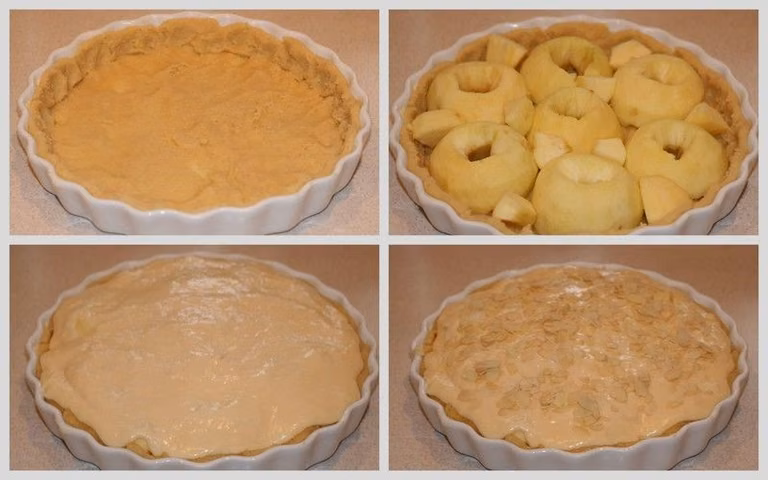 Tarta z jabłkami i kremem budyniowym