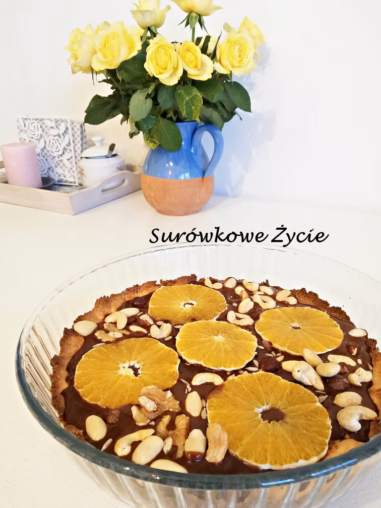 Czekoladowa tarta z bakaliami (bez cukru, bez glutenu)