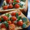 Bruschetta z pomidorkami cherry i serem mozzarella