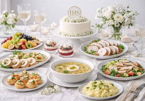 Komunijny stół - ten zestaw potraw wygląda najbardziej elegancko