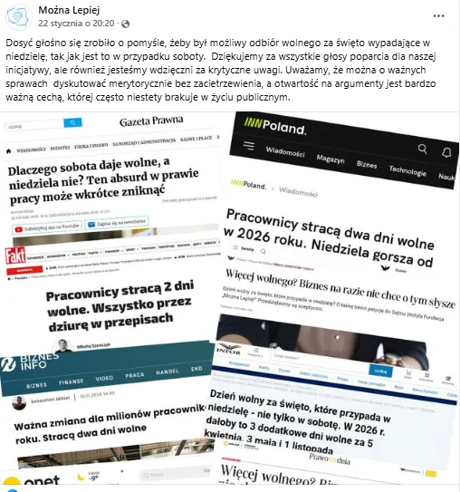 Zdjęcie Dodatkowe 4 dni wolne w 2026 roku? Z nowych zasad mieliby skorzystać wszyscy pracownicy - petycja już w Senacie #1