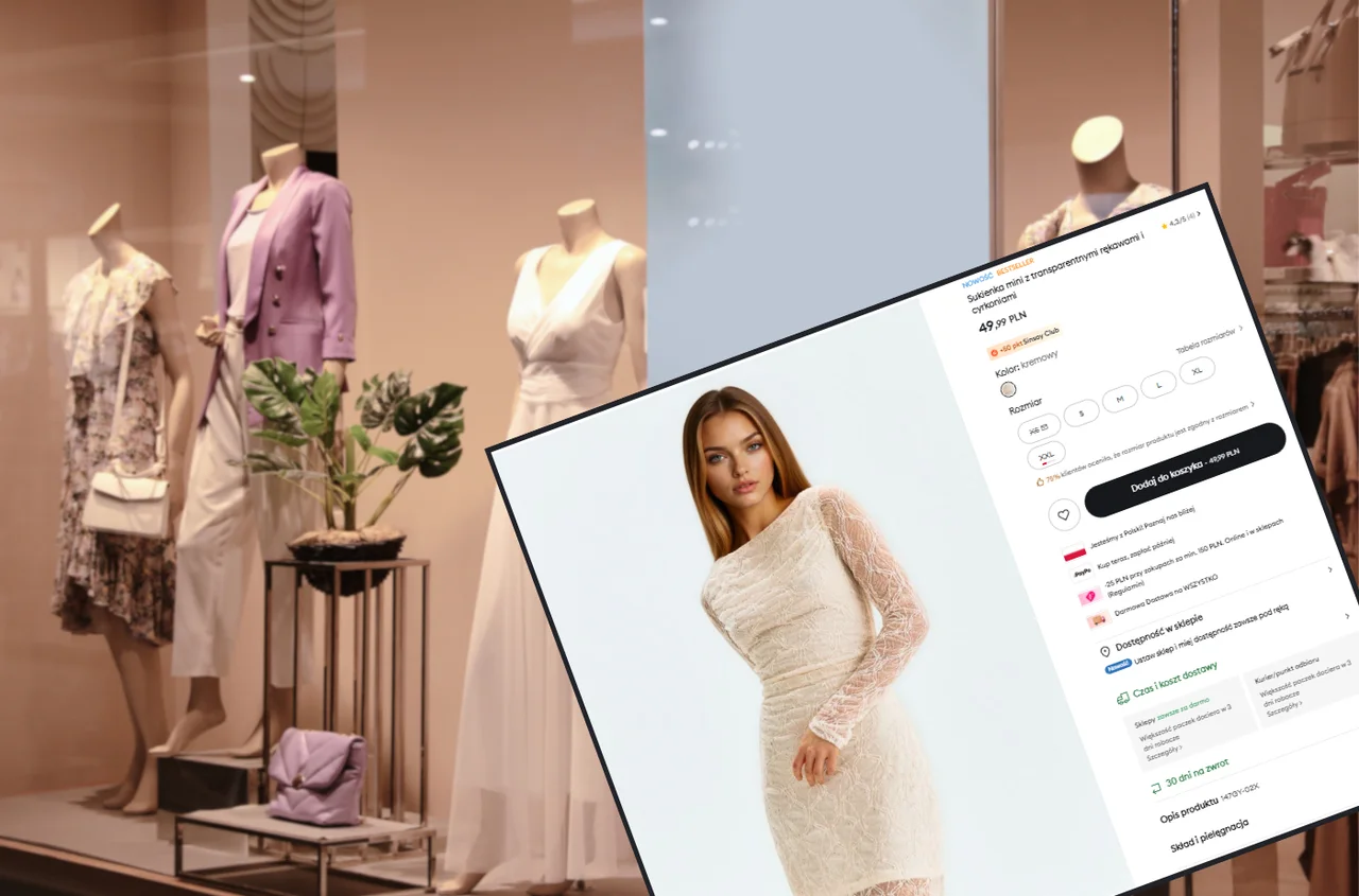 Ta sukienka z Sinsay za 49 zł to pewniak na Komunię i Chrzciny! Cyrkonie i koronki dodają szyku - kolor subtelnej naturalności