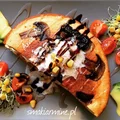 Omlet kukurydziany na pieczarkach