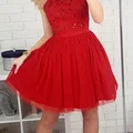 Czerwona tiulowa sukienka na wesele - sklep Illuminate.Pl