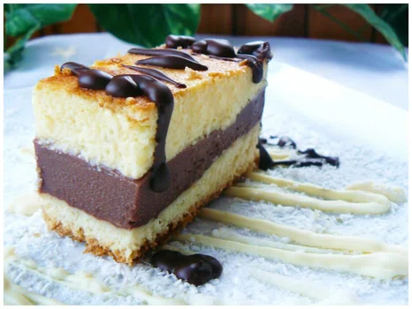 Ciasto waniliowe z czekoladowym budyniem