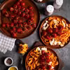 Makaron tagliatelle z pieczonymi pomidorkami i mozzarellą