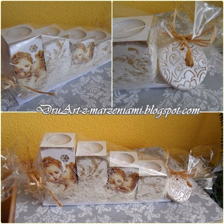 Świeczniki decoupage