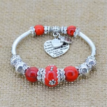 Śliczna czerwona bransoletka CHARMS- 19,00 zł