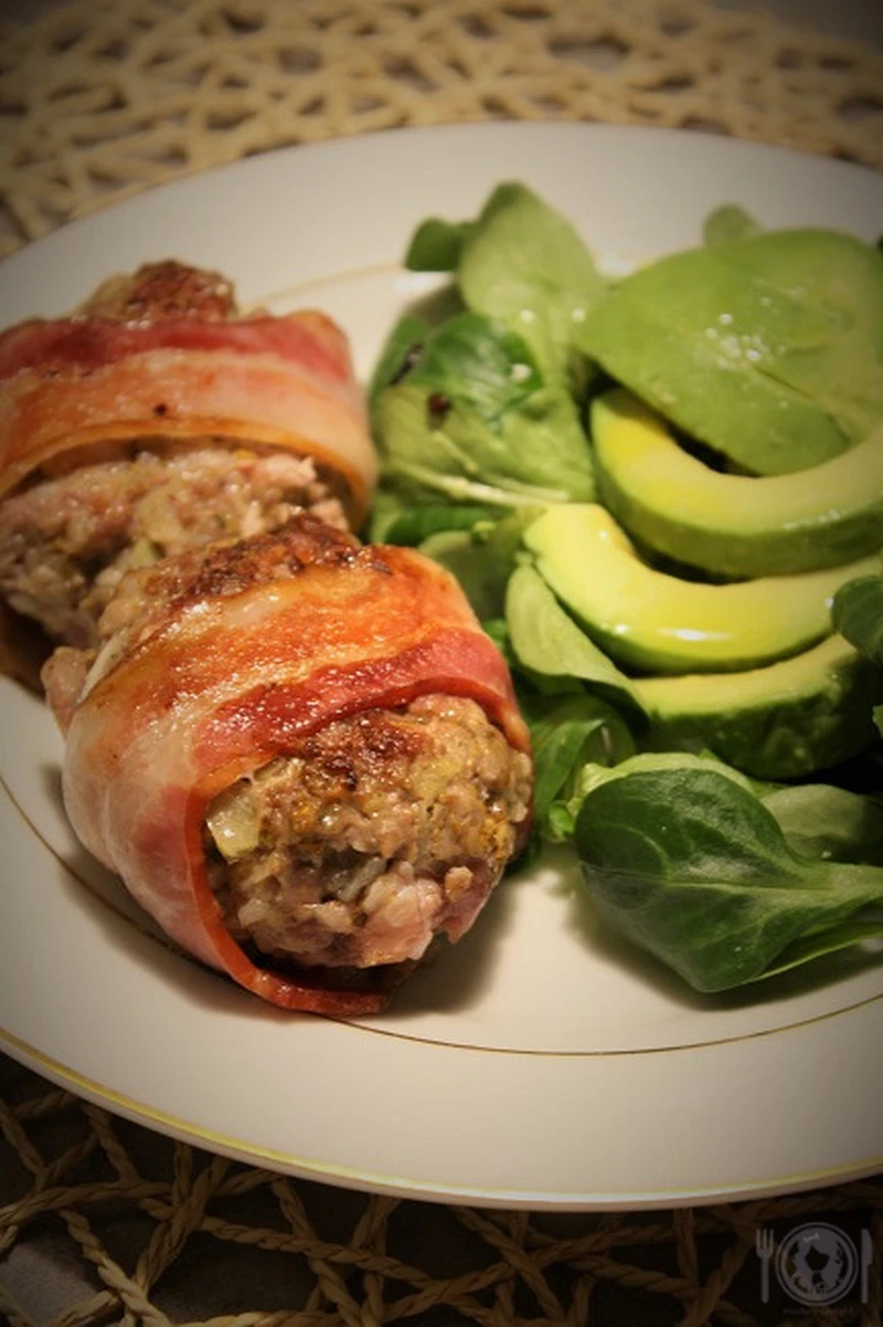 Keto obiad- kotlety mielone w boczku (Paleo, LowCarb, AIP)