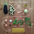 Spaghetti carbonara z bakłażanem