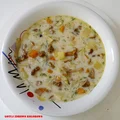 Zupa z kurek i młodej kapusty