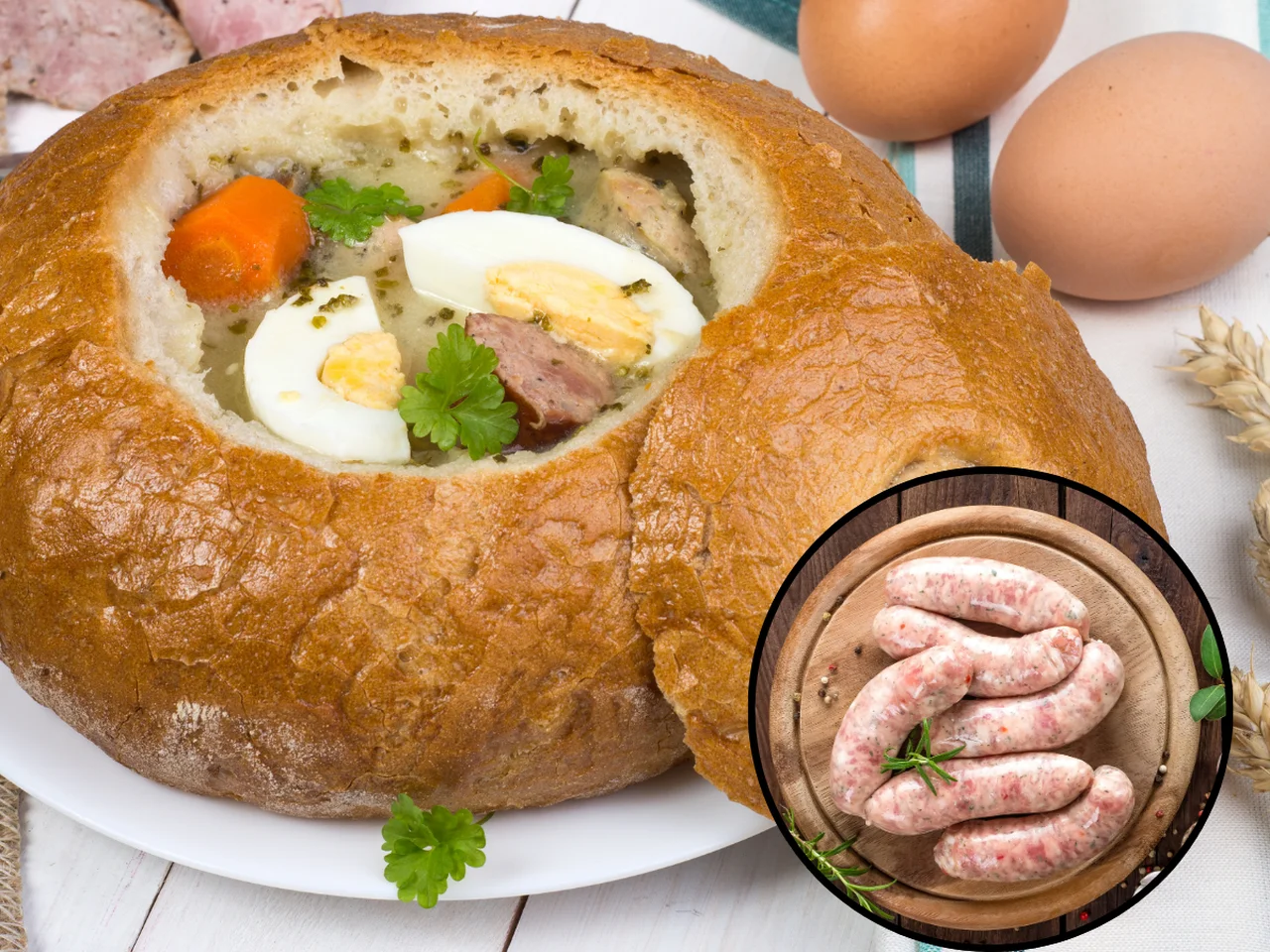 Biała kiełbasa w żurku – jak ją przygotować, żeby nie była gumowata?