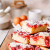 Ciasto blondie z malinami