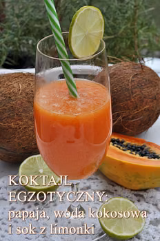 Koktajl z papai i wody kokosowej
